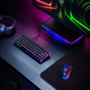 کیبورد گیمینگ مکانیکال با سیم ریزر RGB مدل Huntsman Mini سوییچ آنالوگ